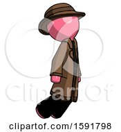 Poster, Art Print Of Pink Detective Man Floating Through Air Right