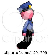 Poster, Art Print Of Pink Police Man Floating Through Air Right