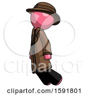 Poster, Art Print Of Pink Detective Man Floating Through Air Left
