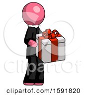 Poster, Art Print Of Pink Clergy Man Giving A Present