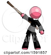 Poster, Art Print Of Pink Clergy Man Bo Staff Pointing Up Pose