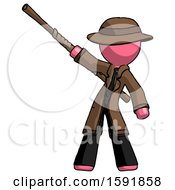 Poster, Art Print Of Pink Detective Man Bo Staff Pointing Up Pose