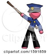 Poster, Art Print Of Pink Police Man Bo Staff Pointing Up Pose