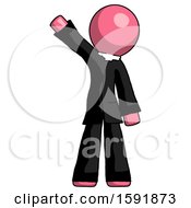 Pink Clergy Man Waving Emphatically With Right Arm