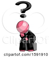 Poster, Art Print Of Pink Clergy Man Thinker Question Mark Concept