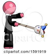 Poster, Art Print Of Pink Clergy Man Holding Jesterstaff - I Dub Thee Foolish Concept