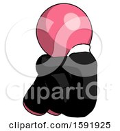Pink Clergy Man Sitting With Head Down Back View Facing Left
