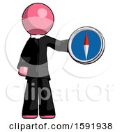 Poster, Art Print Of Pink Clergy Man Holding A Large Compass