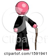 Poster, Art Print Of Pink Clergy Man Standing With Hiking Stick