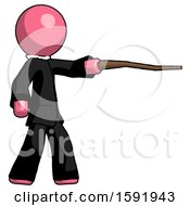 Poster, Art Print Of Pink Clergy Man Pointing With Hiking Stick