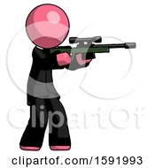 Poster, Art Print Of Pink Clergy Man Shooting Sniper Rifle