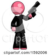 Poster, Art Print Of Pink Clergy Man Holding Handgun