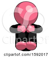 Poster, Art Print Of Pink Clergy Man Sitting With Head Down Facing Forward
