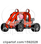 Poster, Art Print Of Pink Clergy Man Riding Sports Buggy Side Angle View
