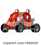 Poster, Art Print Of Pink Detective Man Riding Sports Buggy Side Angle View