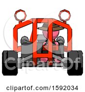 Poster, Art Print Of Pink Detective Man Riding Sports Buggy Front View