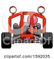 Poster, Art Print Of Pink Clergy Man Riding Sports Buggy Front View