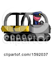 Poster, Art Print Of Pink Police Man Driving Amphibious Tracked Vehicle Side Angle View
