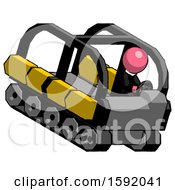 Poster, Art Print Of Pink Clergy Man Driving Amphibious Tracked Vehicle Top Angle View
