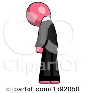Poster, Art Print Of Pink Clergy Man Depressed With Head Down Back To Viewer Left