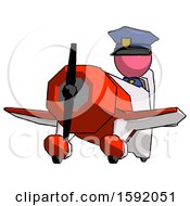 Poster, Art Print Of Pink Police Man Flying In Geebee Stunt Plane Viewed From Below