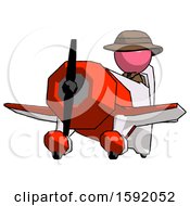 Poster, Art Print Of Pink Detective Man Flying In Geebee Stunt Plane Viewed From Below