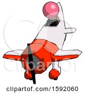 Poster, Art Print Of Pink Clergy Man In Geebee Stunt Plane Descending Front Angle View