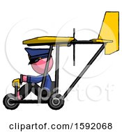 Poster, Art Print Of Pink Police Man In Ultralight Aircraft Side View