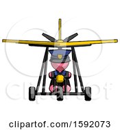 Poster, Art Print Of Pink Police Man In Ultralight Aircraft Front View