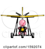 Poster, Art Print Of Pink Clergy Man In Ultralight Aircraft Front View