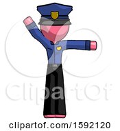 Poster, Art Print Of Pink Police Man Directing Traffic Right