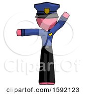 Poster, Art Print Of Pink Police Man Directing Traffic Left