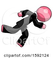 Poster, Art Print Of Pink Clergy Man Running While Falling Down