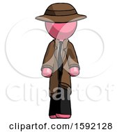 Poster, Art Print Of Pink Detective Man Walking Front View