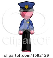 Poster, Art Print Of Pink Police Man Walking Front View