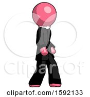 Poster, Art Print Of Pink Clergy Man Walking Turned Right Front View