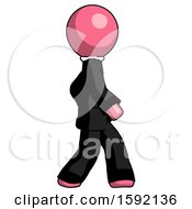 Poster, Art Print Of Pink Clergy Man Walking Right Side View