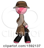 Poster, Art Print Of Pink Detective Man Walking Right Side View