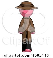 Poster, Art Print Of Pink Detective Man Walking Away Back View