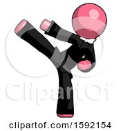 Poster, Art Print Of Pink Clergy Man Ninja Kick Left