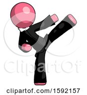 Poster, Art Print Of Pink Clergy Man Ninja Kick Right