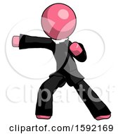 Poster, Art Print Of Pink Clergy Man Martial Arts Punch Left