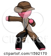 Pink Detective Man Martial Arts Punch Left