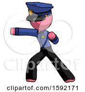 Poster, Art Print Of Pink Police Man Martial Arts Punch Left