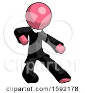 Poster, Art Print Of Pink Clergy Man Karate Defense Pose Right