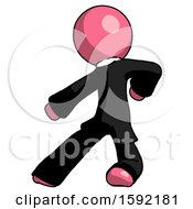 Pink Clergy Man Karate Defense Pose Left