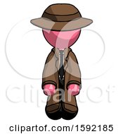 Poster, Art Print Of Pink Detective Man Kneeling Front Pose