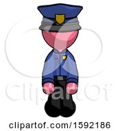 Poster, Art Print Of Pink Police Man Kneeling Front Pose