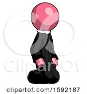 Poster, Art Print Of Pink Clergy Man Kneeling Angle View Right