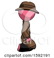 Poster, Art Print Of Pink Detective Man Kneeling Right